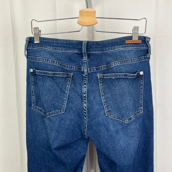 PILCRO Anthropologie Step Hem Skinny Ankle Jeans Mid Rise 5 Pocket Blue EST S - Picture 7 of 10